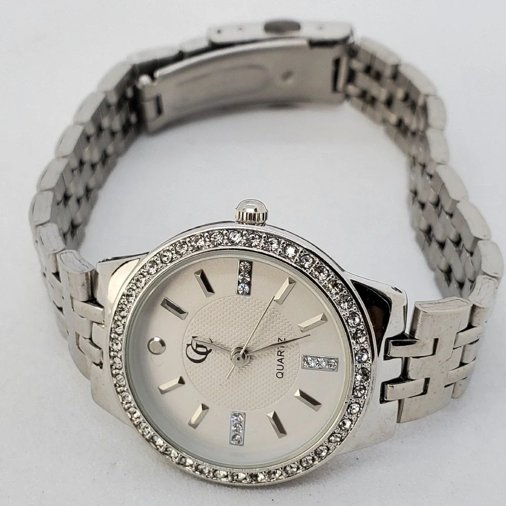 Women's Watch 28MM Crystal Bezel Gray Dial‎ Bracelet Band 7.25